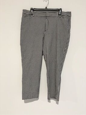 Old Navy Pixie High Rise Ankle Pants Houndstooth black white size 16 Petite